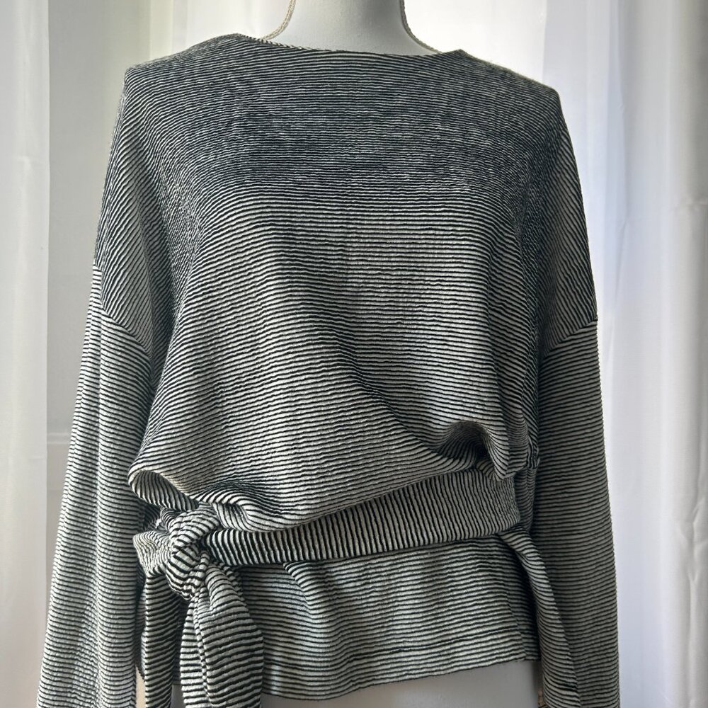 French Connection Striped Viscose Slouchy Top.
